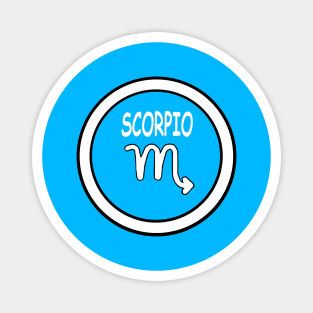 Scorpio, white circle, transparent background Magnet